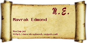 Mavrak Edmond névjegykártya